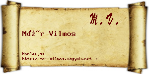 Mór Vilmos névjegykártya